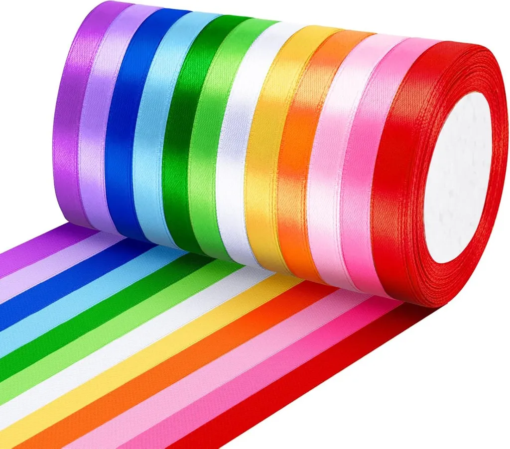 Ruban Satin 10mm x 22m - Ruban Tissu pour Couture et Emballage Cadeau