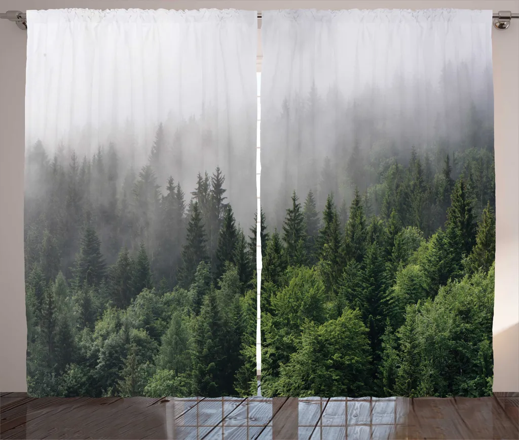 Grand Rideau Universel Imprimé Faune Sauvage avec Crochets 280x225 cm
