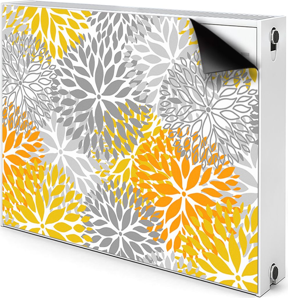 Magnet Heizkörperabdeckung Heizkörperverkleidung Verkleidung Abdeckung 90x60 cm - Chrysanthemen
