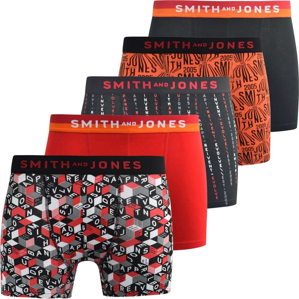 Smith & Jones - "Brevin" Boxershorts für Herren(5er-Pack) BG1758 (M) (Bunt)