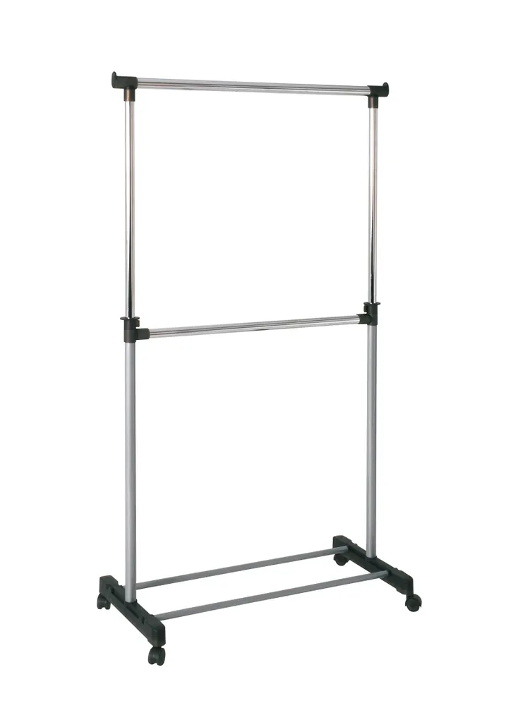 Portant Vêtements Ajustable en Hauteur 210cm Vestiaire Métal Gris HAKU