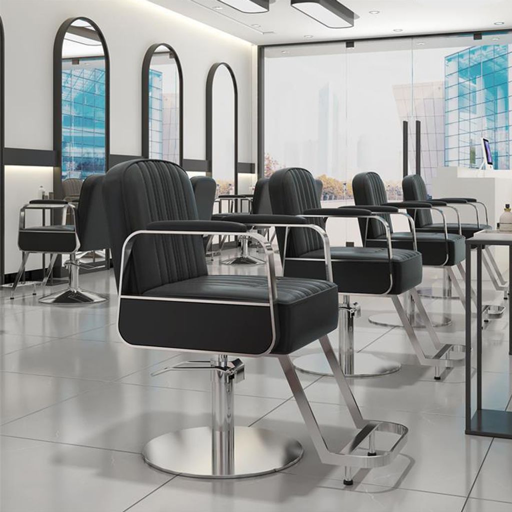 360Home Coiffeurstuhl Armlehnstuhl Drehstuhl Höhenverstellbar stuhl Blausilber