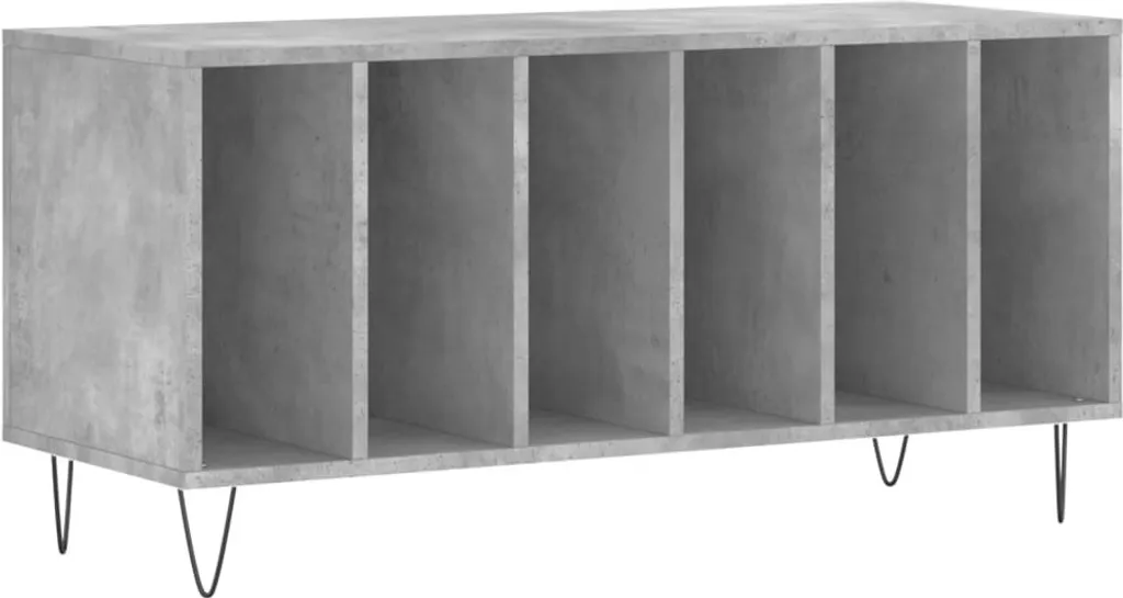 SYFAX™ Mobile Porta Dischi Grigio Cemento 100x38x48 Legno Multistrato