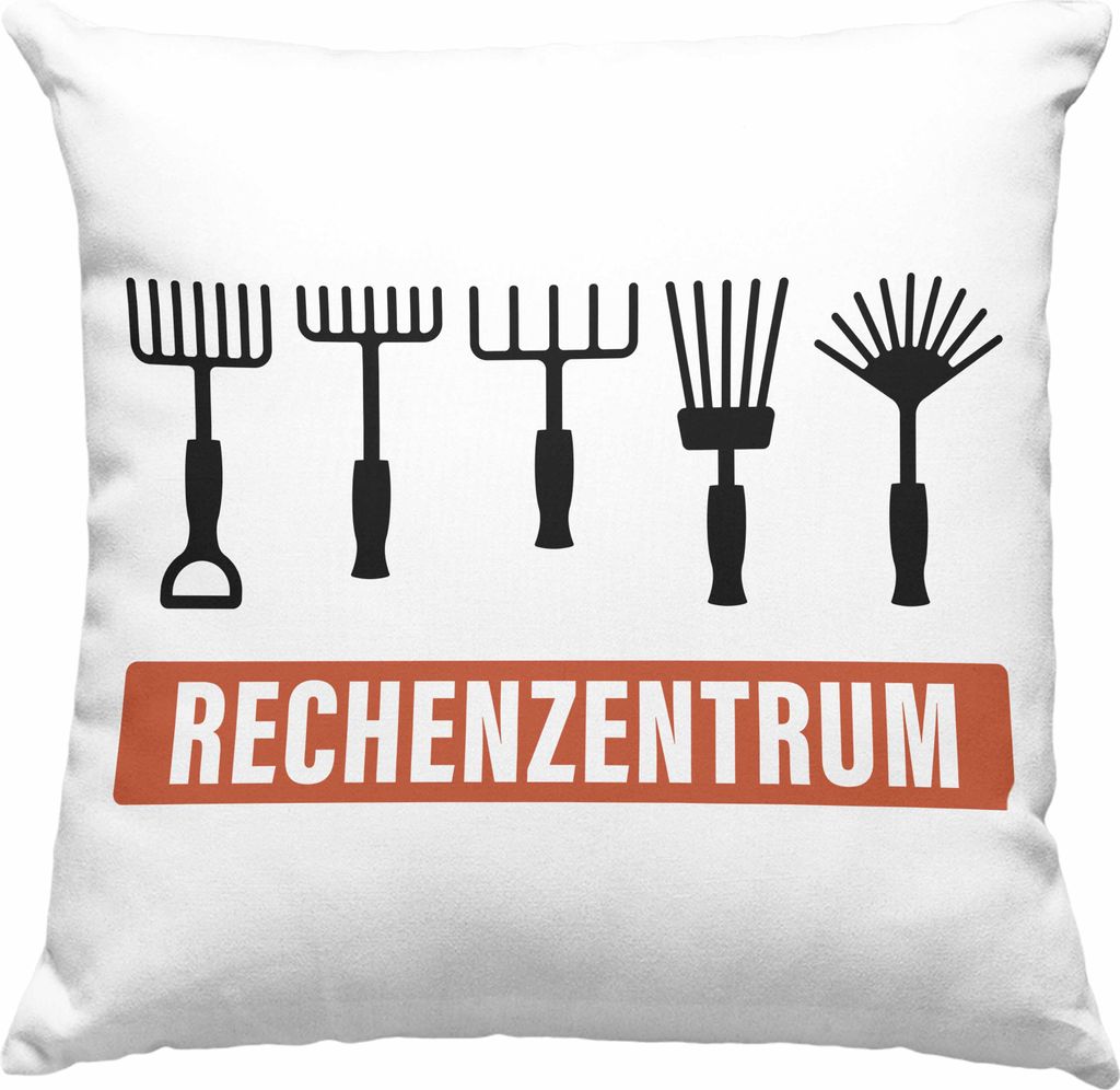 Trendation - Rechenzentrum Gärtner Deko-Kissen mit Füllung 40x40 mit Spruch Garten Hobbygärtner Geschenk Lustig (Grau)