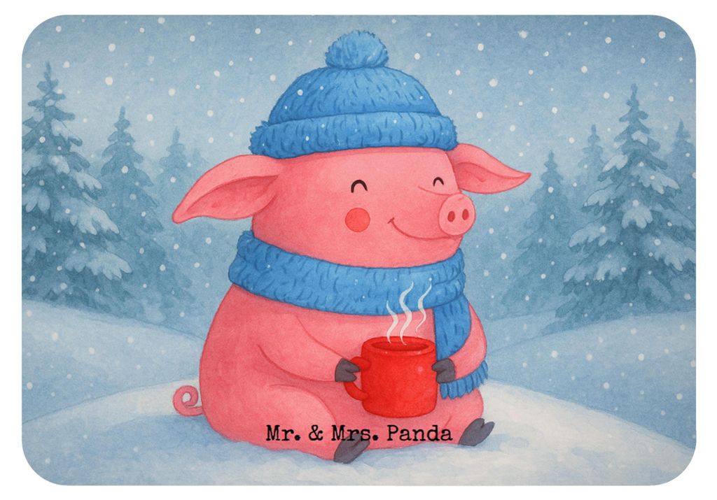 Mr. & Mrs. Panda magnet Schwein Glühwein Design - Weiß - Geschenk, memomagnet, Weihnachten, Kühlschrankmagnet, Glühschwein, Punsch, holzmagnet,...