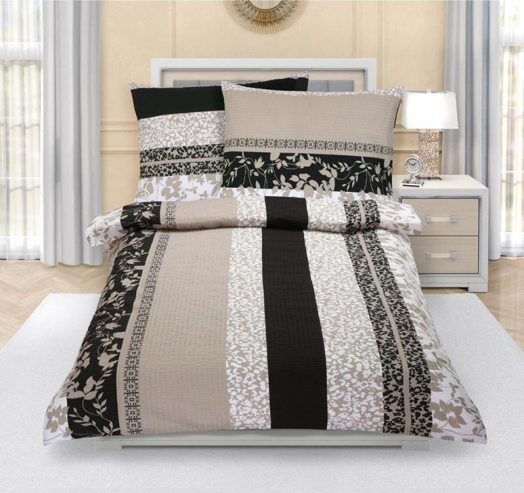 Kreppleinen - Braun,Beige - 140x220, 70x90