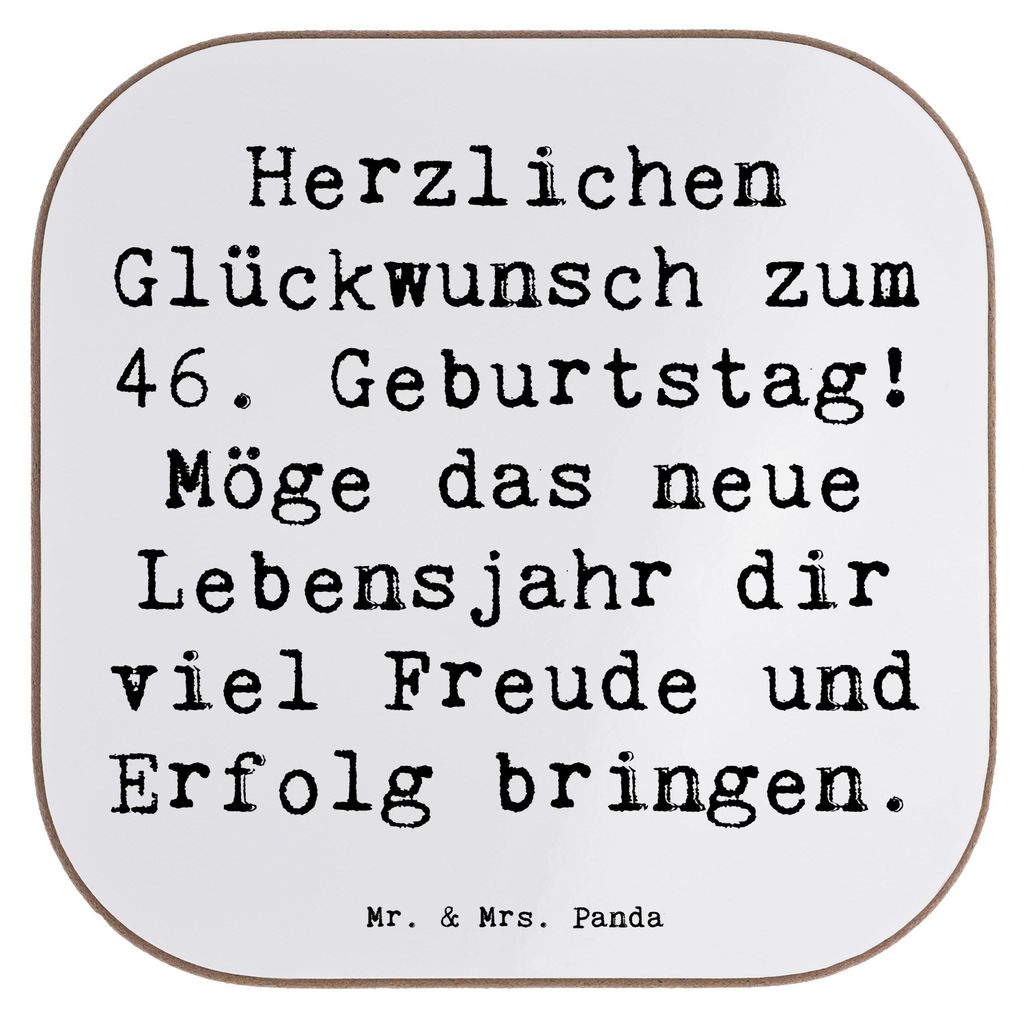 Mr. & Mrs. Panda Untersetzer für Gläser Spruch 46. Geburtstag - Weiß - Geschenk, Coaster, feiern, Jubiläum, Tischuntersetzer, 46 Jahre, Holzunt...