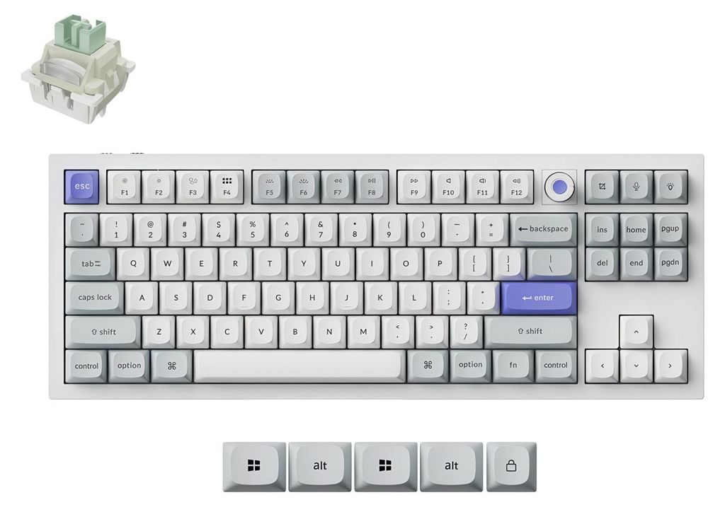 Keychron Q3 HE 8K Magnetschalter Tastatur, verstellbarer Betätigungspunkt Launcher Web App Vollmetallkörper mit PBT-Tastenkappen für Mac Windows...