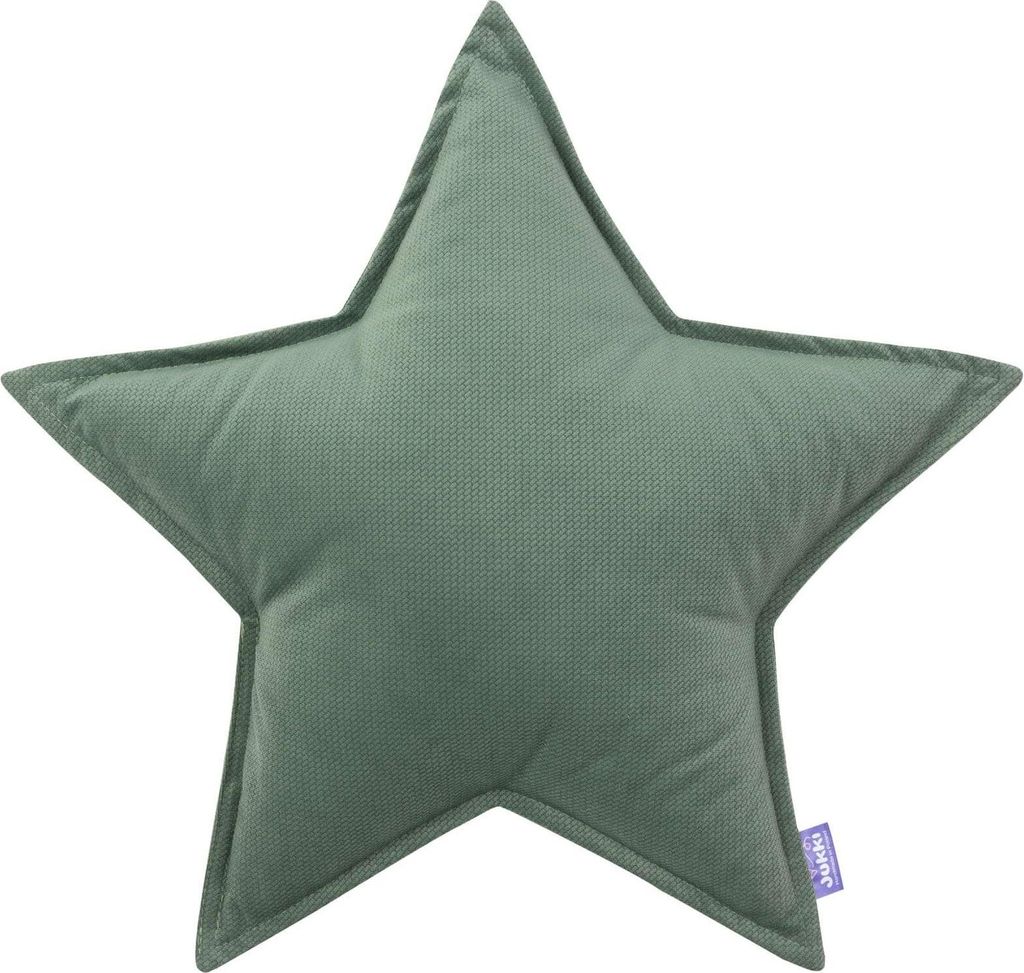 Sternkissen aus Samt, Olive, 45x45cm, Babyfreundlich &  Produktbild 