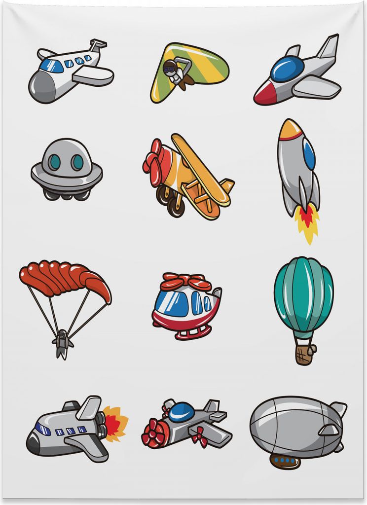 Abakuhaus Kindergarten Wandteppich, Comic-Förderebene aus Weiches Mikrofaser Stoff Kein Verblassen Klare Farben Waschbar, 110 x 150 cm, Mehrfarbig