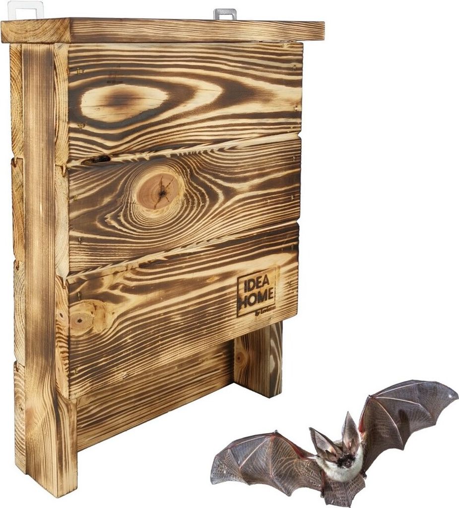 LEVIATAN CHIROPTERA Fledermauskasten aus Massiv-Holz - fertig montiert, Nistkästen, wetterfest, unbehandelt, Fledermaus-Haus & Nistkasten für Fle...