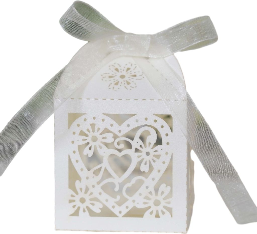 50pcs Liebe Herz Laser Cut Hochzeit Party Favor Boxen, Kleine Süßigkeiten Schokolade Geschenk-Boxen Braut Geburtstag Dusche Bomboniere Mit Bändern