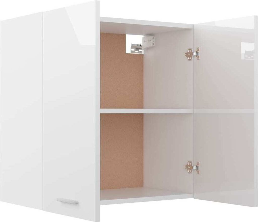 vidaXL Szafka ścienna biała wysoki połysk 60x31x60 cm płyta Zdjęcie produktu 3