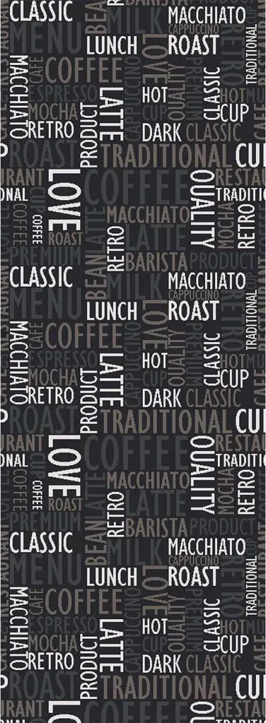 Tapis de cuisine devant évier motif Cafe Love lavable et résistant