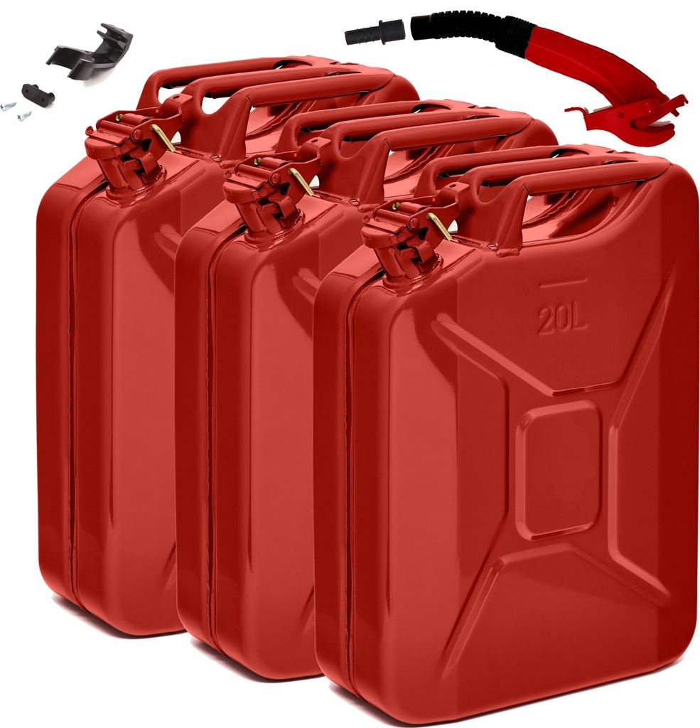 BW® Kraftstoffkanister Metall Benzinkanister 3x 20 Liter Produktbild 