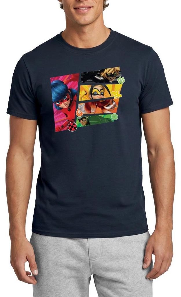 Spreadshirt Miraculous Superhelden Männer T-Shirt, XL, Navy