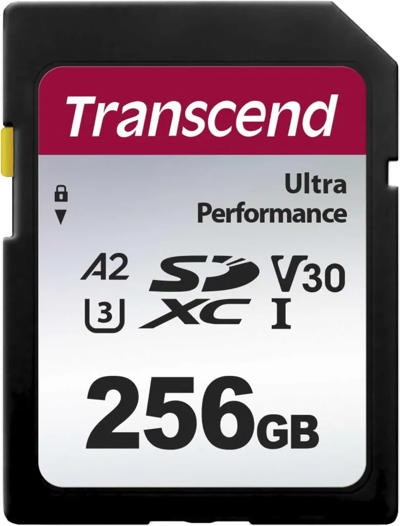 Carte SDXC Transcend 256 Go haute vitesse pour reflex et caméra