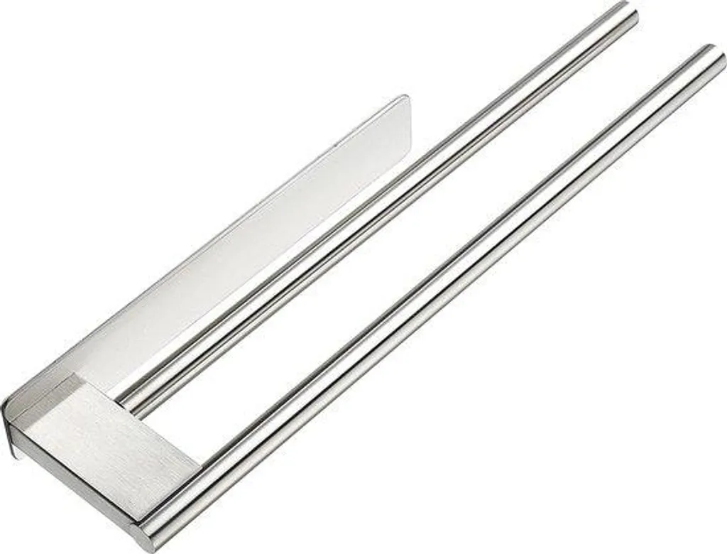 Porte-serviettes Inox 304 Autocollant avec Double Bras Argenté 50cm Mural