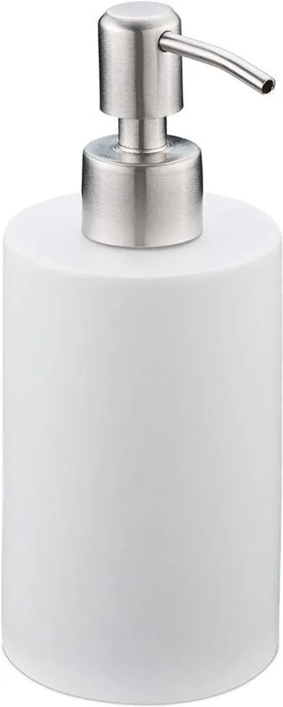 Petit distributeur de savon 180 ml blanc pour lavabo et salle d'eau