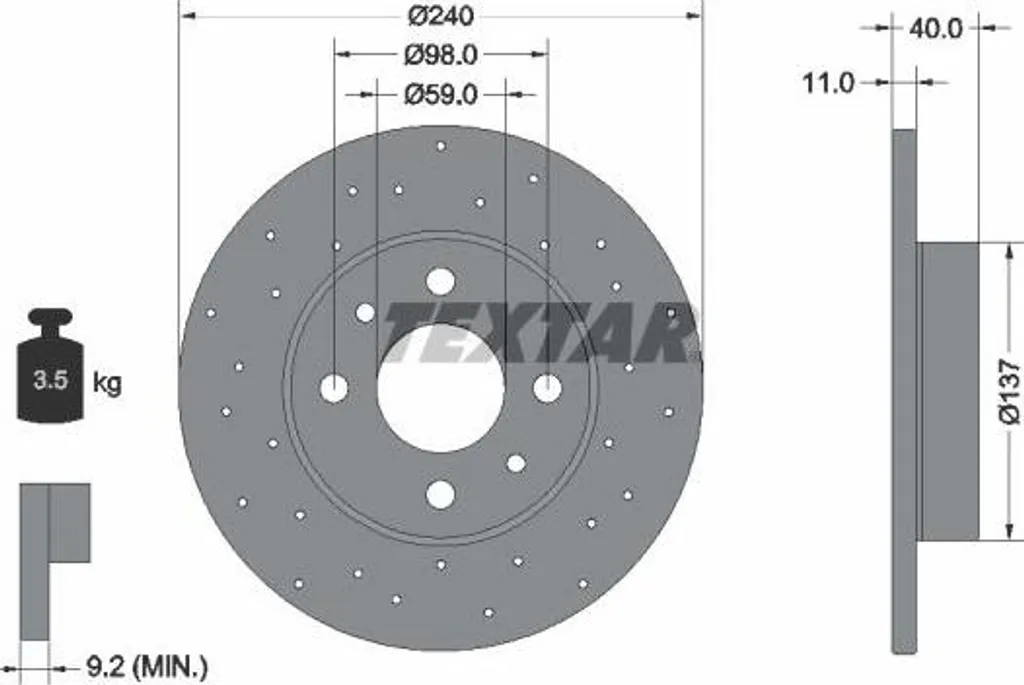Disque de frein anti-vibration pour réparer le freinage Fiat 500