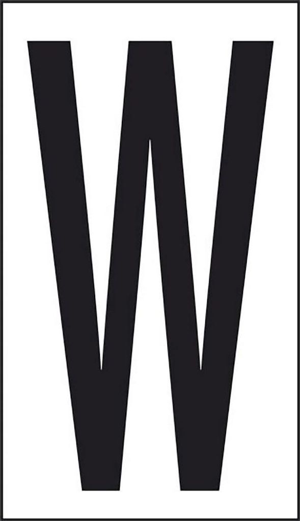 START Aufkleber Buchstabe W für Wohnhäuser, Büros, öffentliche Plätze, 10CMx5,6CM