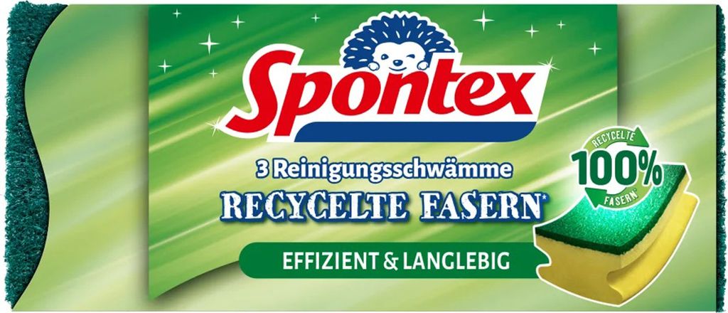 Spontex Reinigungsschwamm recyclte 3er Produktbild 