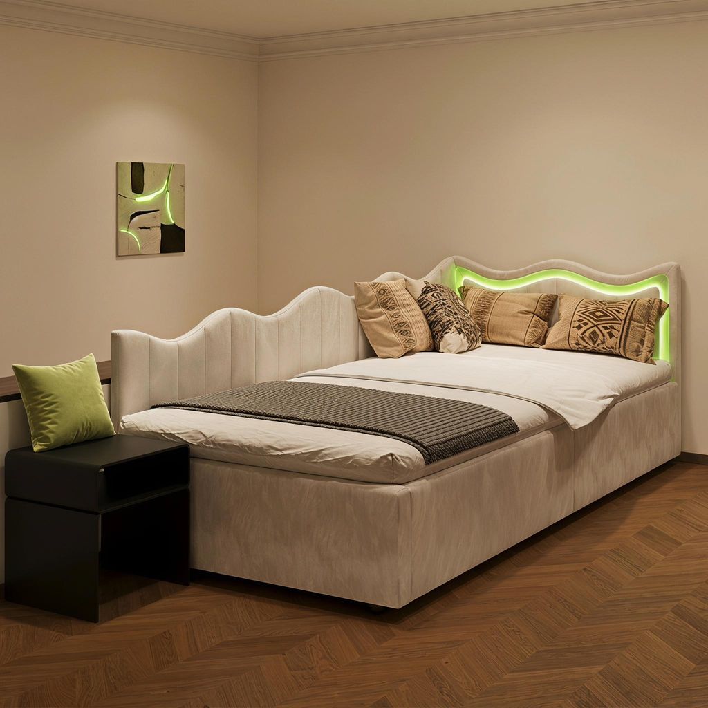 INONEFT Gestoffeerd bed, slaapbank/dagbed 90x200 cm met Productafbeelding 