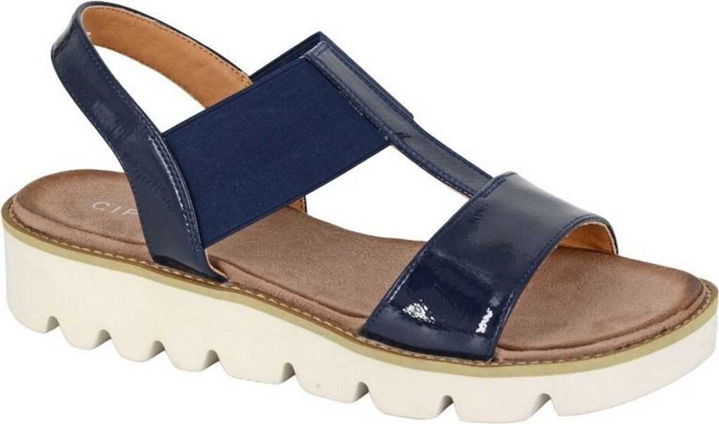 Cipriata - Damen Sandalen mit Keilabsatz "Aladina" DF2322 (38 EU) (Marineblau)