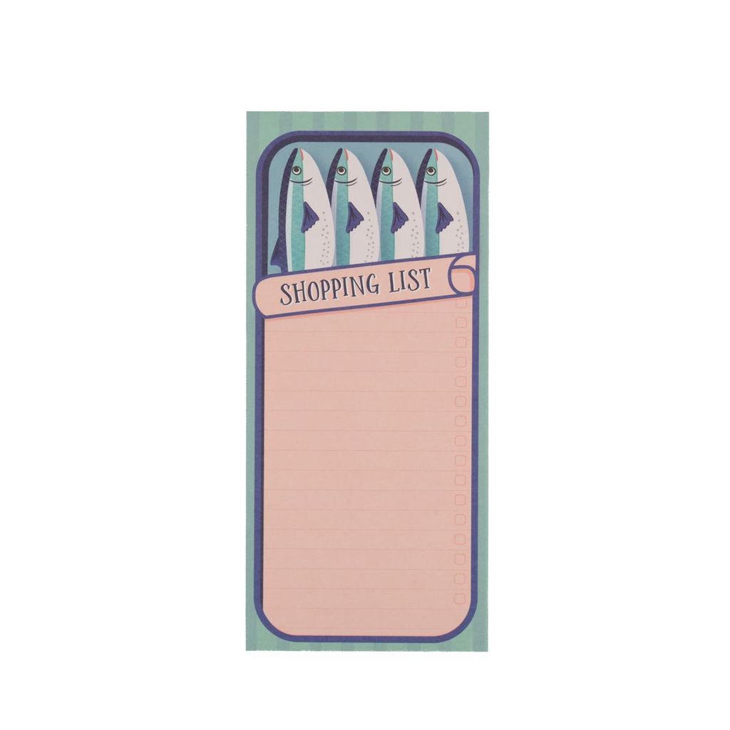 Sass & Belle Notizblock Sardine mit Magnet Fisch To-Do-Liste 21x9,5x0,7cm Schreibblock