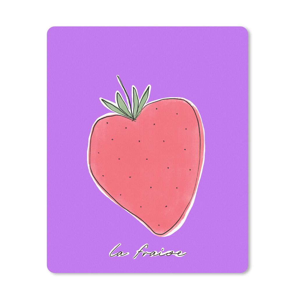 MuchoWow Mauspad Mousepad Erdbeere - Obst - Zitate 30x40 cm - Mousepads - Maus Mat - Pad - Mausunterlage - Mausmatten