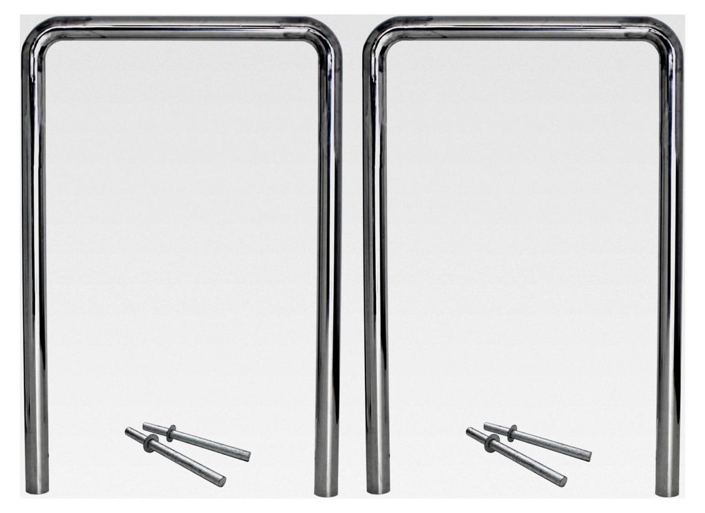 2x Fahrradanlehnbügel 118x78cm aus Edelstahl zum Einbetonieren