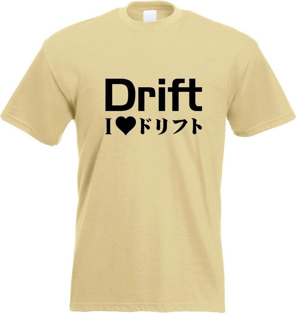 Kiwistar - T-Shirt - Khaki - Drift - i Love Drifting Motiv Bedruckt Funshirt Design Print - mit Motiv Bedruckt - Funshirt Design - Sport - Freizeit...