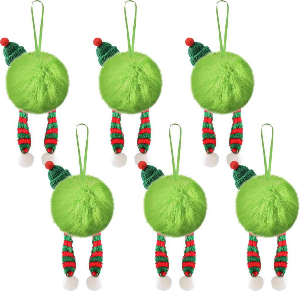 6 Stücke Weihnachtsbaum Anhänger Markantes Design Pelzigen Weihnachts Pelzigen Ball Dekoration Hängende Verzierung Saisonale Akzente Für Zu Hause