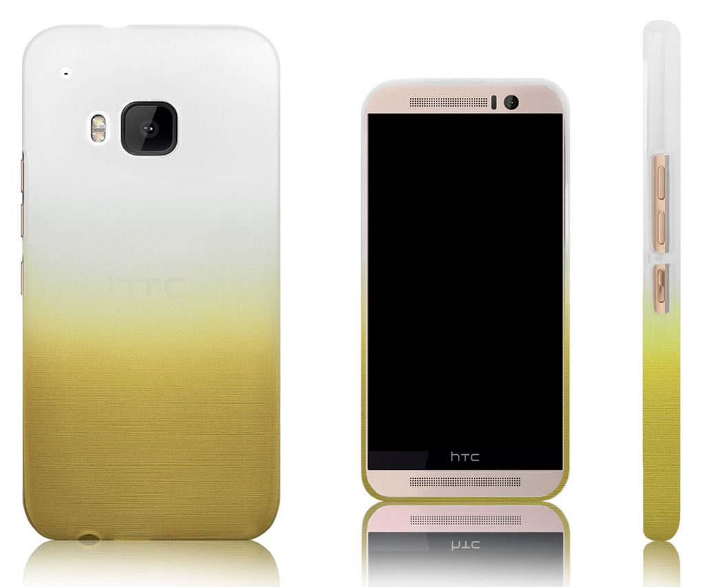 Xcessor Transition Farbe Flexible TPU Case Schutzhülle für HTC One M9 (HTC One Hima). Mit Gradient Silk Gewinde Textur. Transparent / Gold