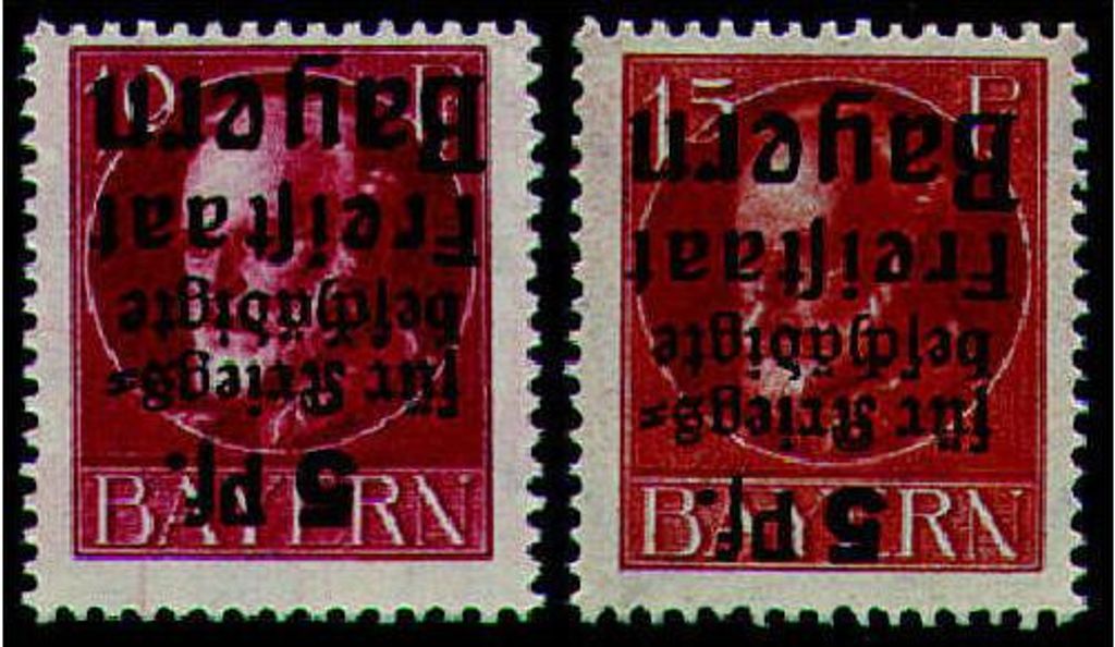 Bayern Nr. 171-172 AK postfrisch "Kopfstehender Aufdruck"