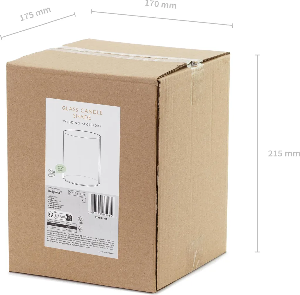 Portacandele Vetro Eventi 13x17cm | Design Elegante per Centrotavola - 1
