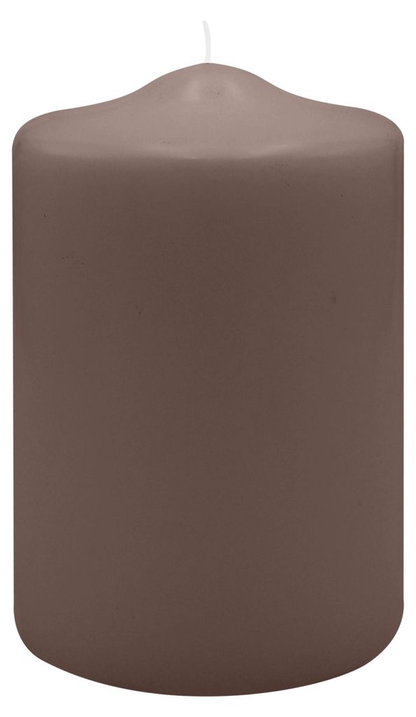 Spitzkopf Stumpen Kerzen Mocca 15 x Ø 9 cm, 6 Stück