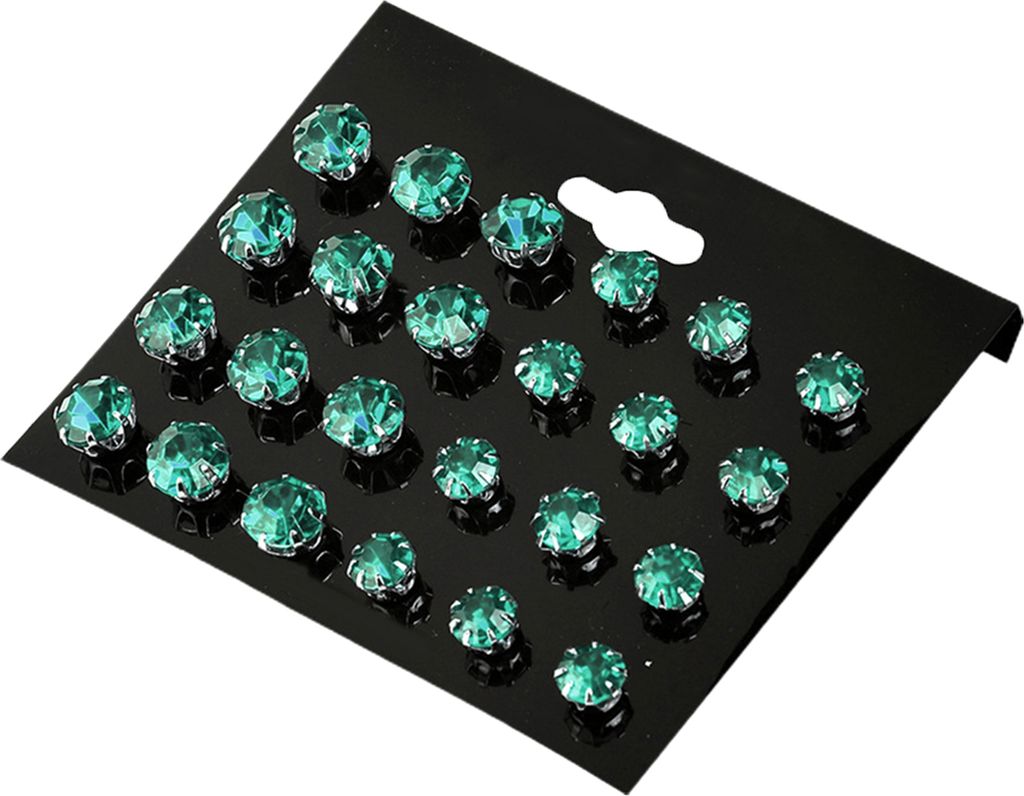 12 Paar Ohrringe, exquisites schönes Design, Zirkonia, brillanter Schmuck, Ohrstecker für Dating-Grün