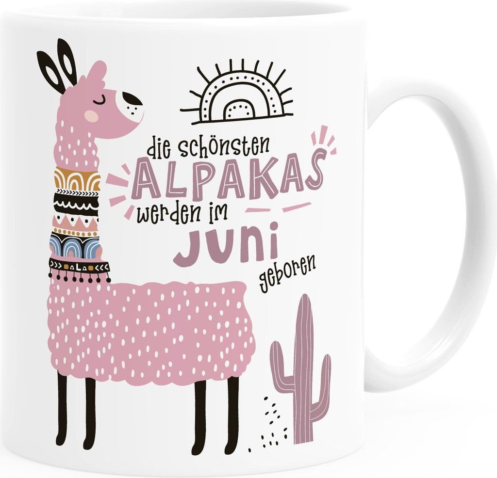 Kaffee-Tasse Die Schönsten Alpakas werden im Januar-Dezember geboren anpassbares Motiv Geburtsmonat individuelle Geburtags-Geschenke Lama SpecialM...