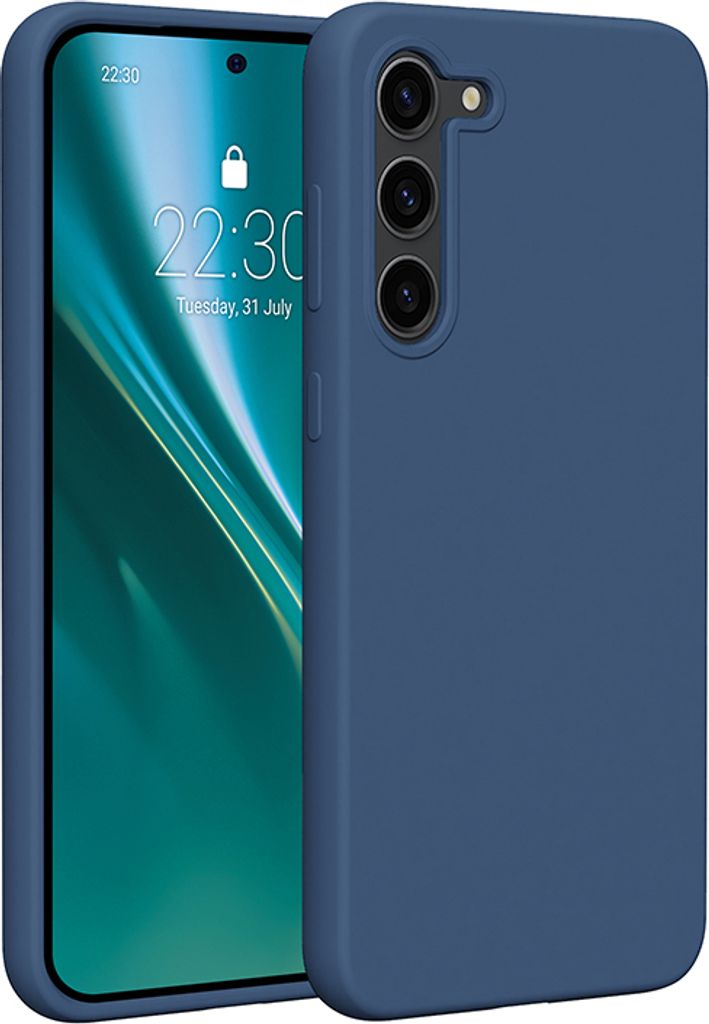 Etteri Silikonhülle Overlay für Samsung Galaxy S23 Plus Cover Handyhüllen dunkelblau