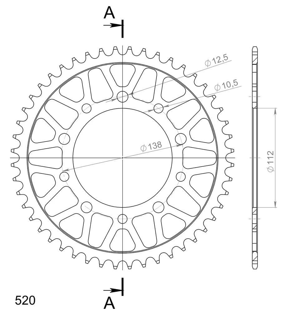 Couronne bimétal Supersprox Stealth bleue 48 dents pour chaîne 520