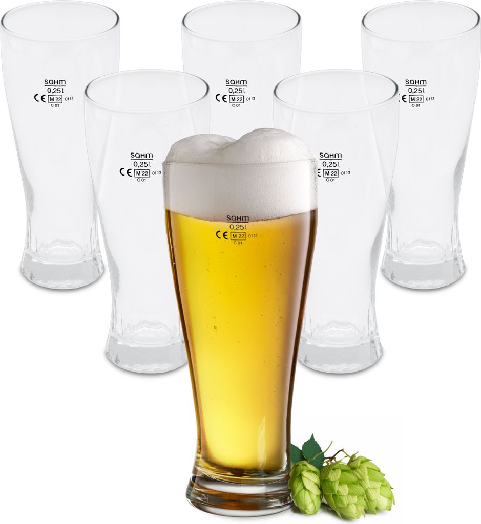 1.06 Trinkglas im 6er Set - 250ml - Bierglas klassisch Produktbild 