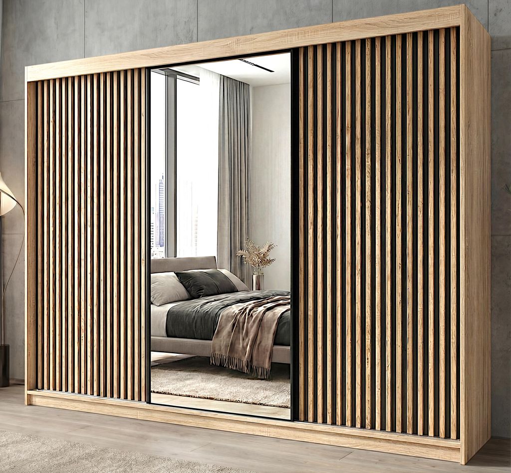 Schwebetürenschrank FARA 3-türig Schrank 200 cm Produktbild 