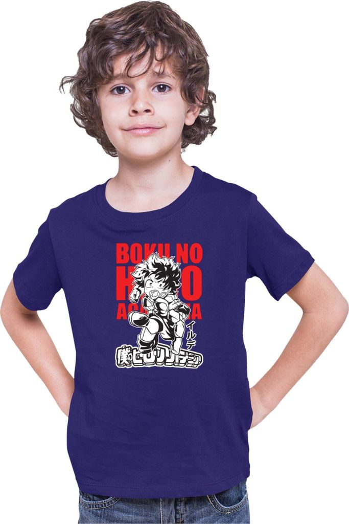 Kinder T-Shirt Japan Anime Manga My Hero Anime Academia 02 Hero School, 12-13 Jahr - 152 / Dunkelblau