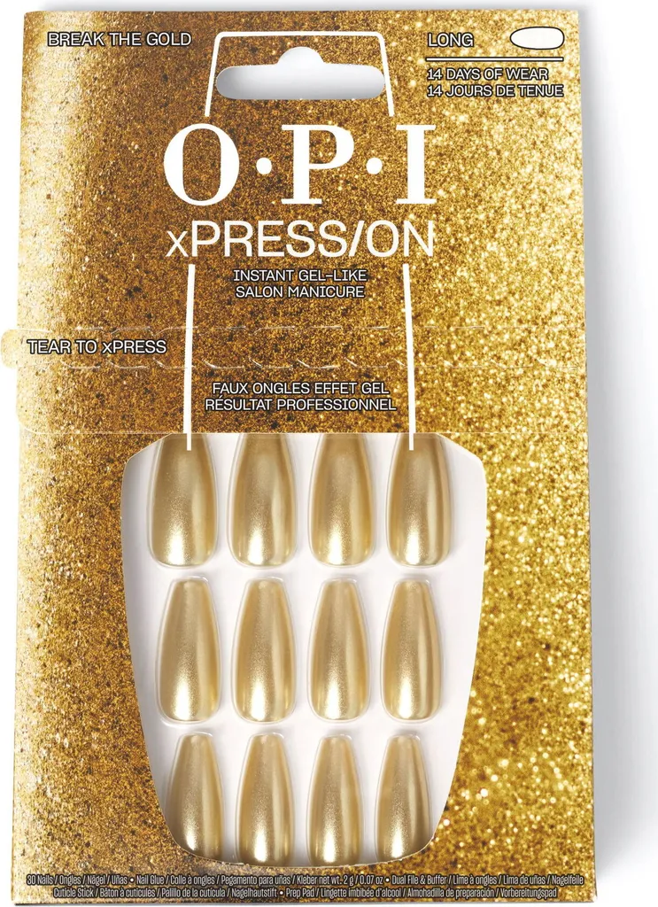 OPI xPRESS/ON Unghie Oro Cromato: Efficienza e Stile per la Donna Moderna
