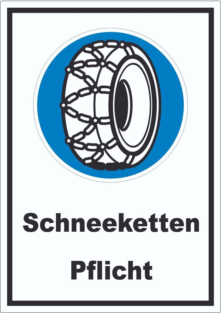 Schneekettenpflicht Aufkleber A4 (210x297mm)