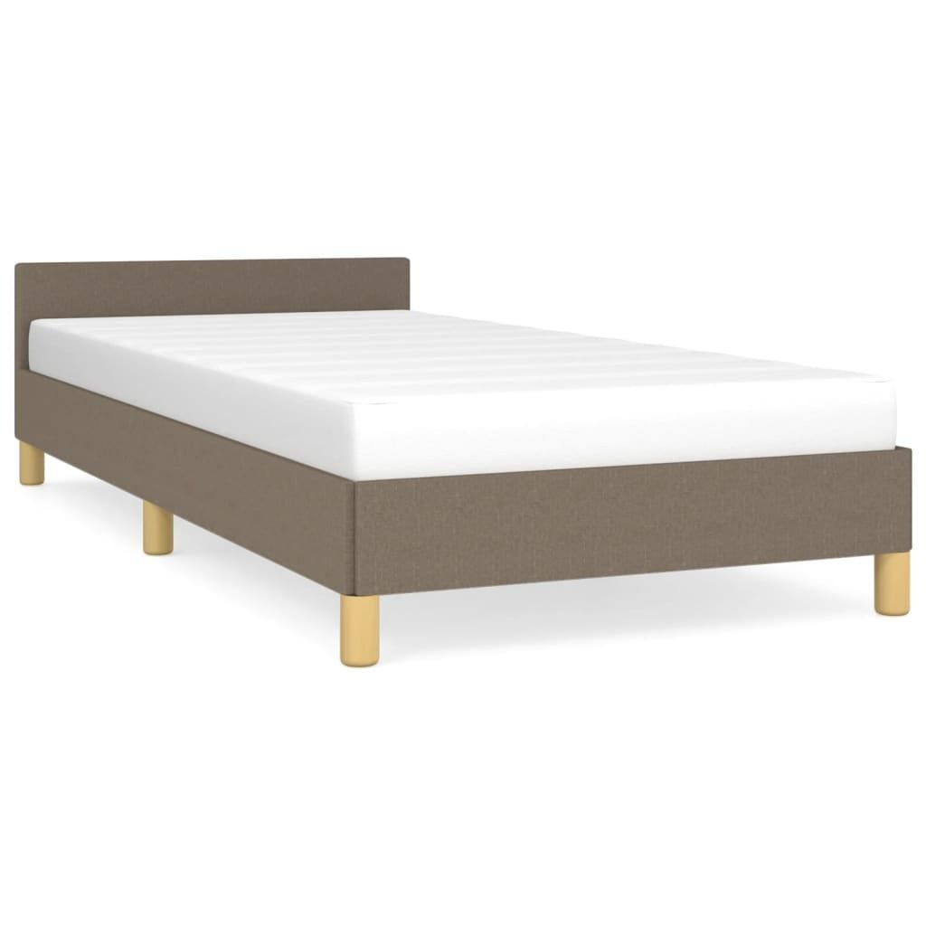 "2026 Aktion"Bettgestell Stylishces - Einzelbett/Jugendbett mit Lattenrost - mit Kopfteil - ohne Matratze - Taupe 80x200cm Stoff - Klassische Bette...
