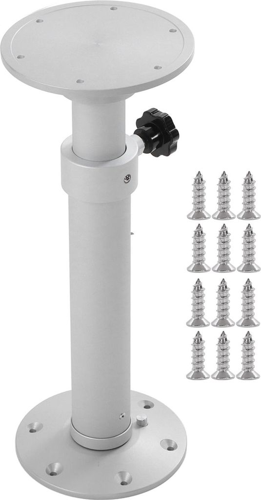 Abnehmbarer Tischbein 445-685 mm Höhenhöhe einstellbare Teleskop -Aluminiumlegierung Frosted Silber für RV -Yacht -Wohnmobile