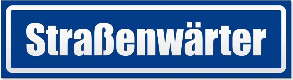 Kiwistar - Autoaufkleber - Verkehrsblau - 45 x 12 cm - Straßenwärter invertiert - Hinweis Aufkleber Sticker für Auto, Kfz, Fahrrad, PKW, LKW