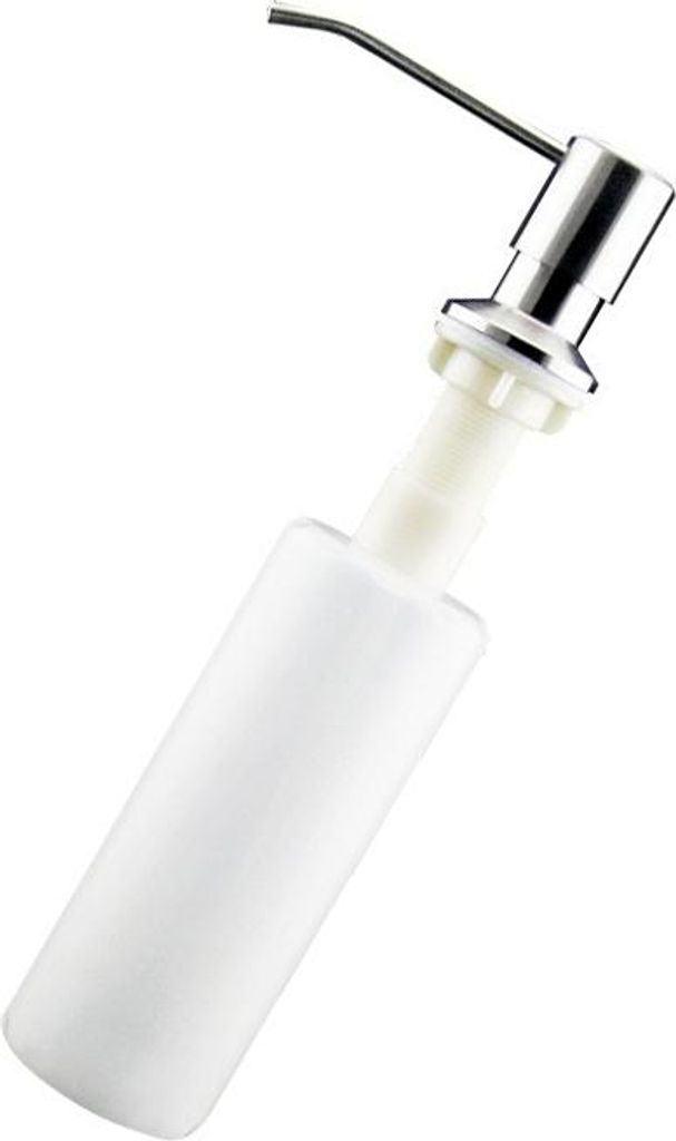 Gepresste Seifenspender Kunststoffflasche mit 304 Edelstahl Pumpenkopf für Küchenspüle Silber Pumpenkopf